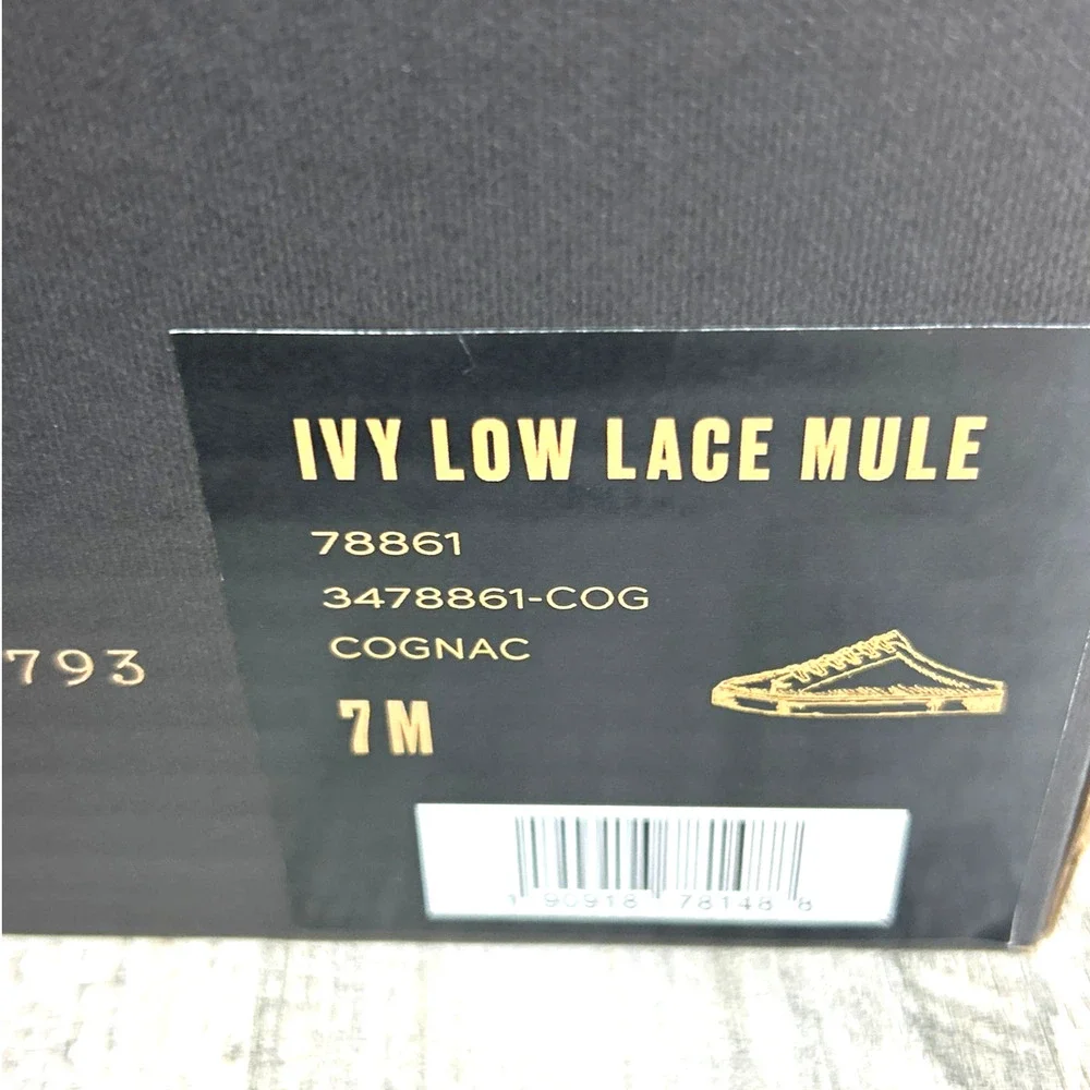 Frye Womens 7 Brown Ivy Low Lace Mule Leather Slip-On Sneaker Casual shoe NEW